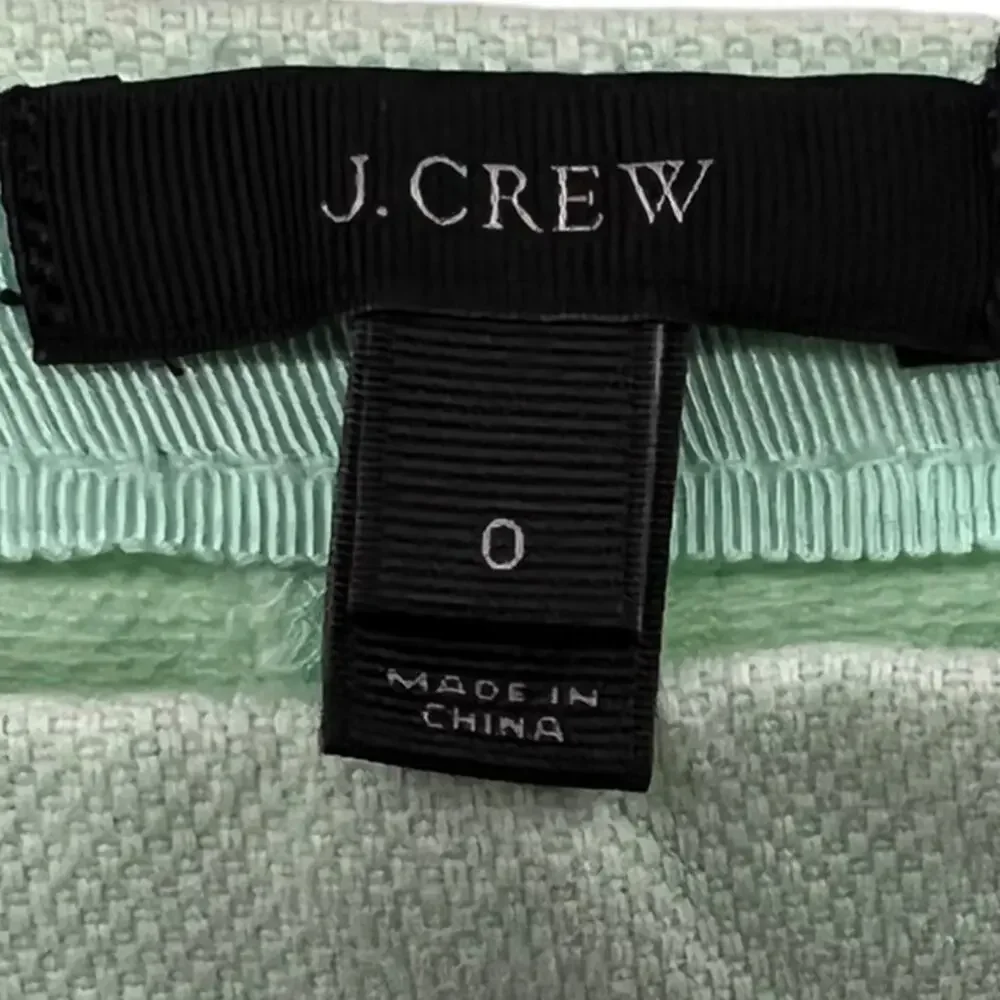 J. Crew Mint Green Pleated Pique Cotton Shorts SZ 0